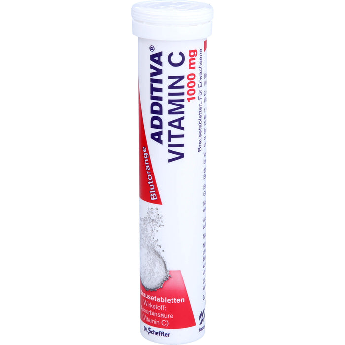 ADDITIVA Vitamin C 1000 mg Blutorange Brausetabletten, 20 pc Tablettes
