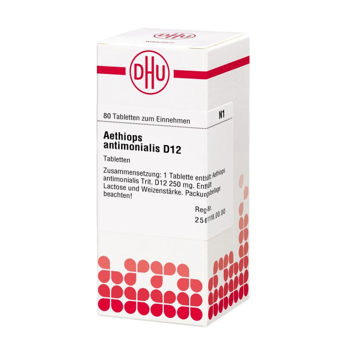 Aethiops antimonialis D12 DHU Tabletten, 80 pc Tablettes