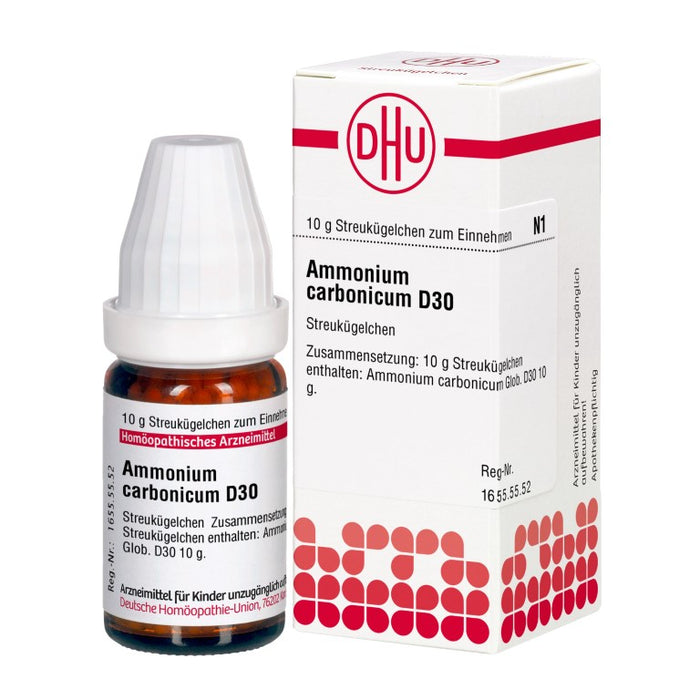 Ammonium carbonicum D30 DHU Globuli, 10 g Globules