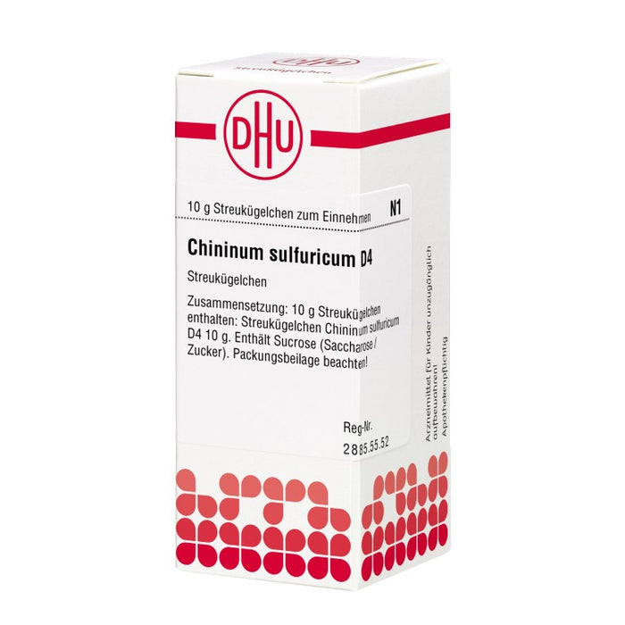 Chininum sulfuricum D4 DHU Globuli, 10 g Globules