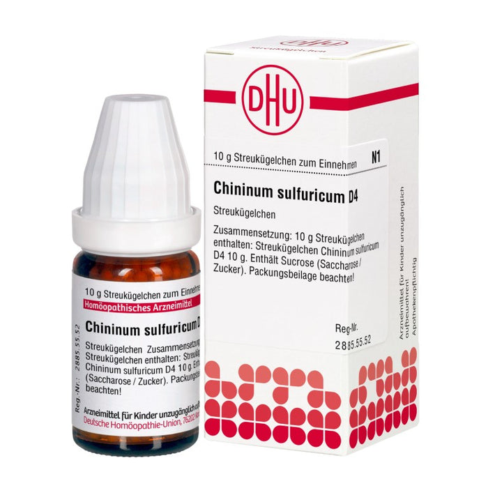 Chininum sulfuricum D4 DHU Globuli, 10 g Globules