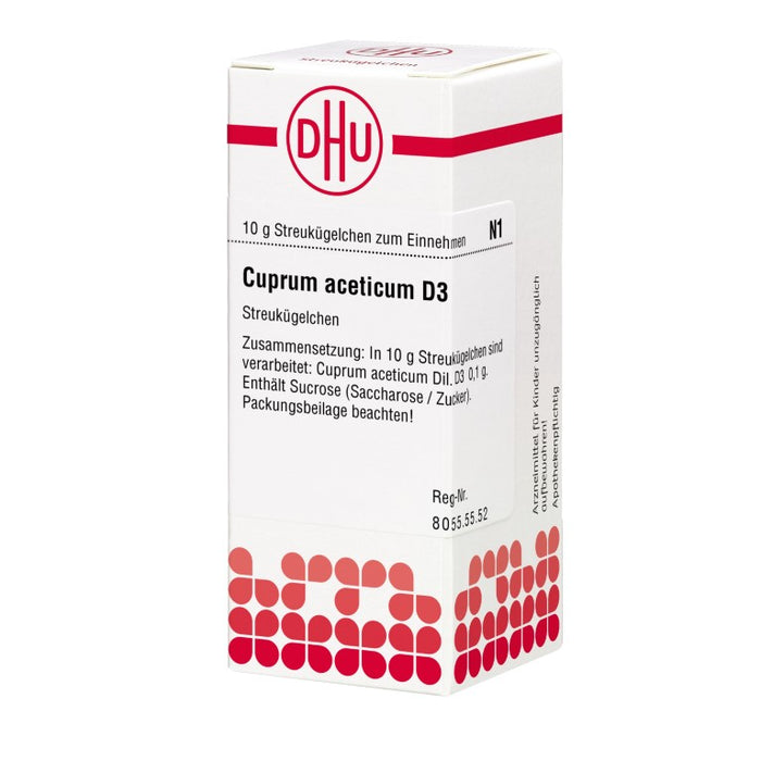 Cuprum aceticum D3 DHU Globuli, 10 g Globules