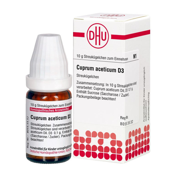 Cuprum aceticum D3 DHU Globuli, 10 g Globules