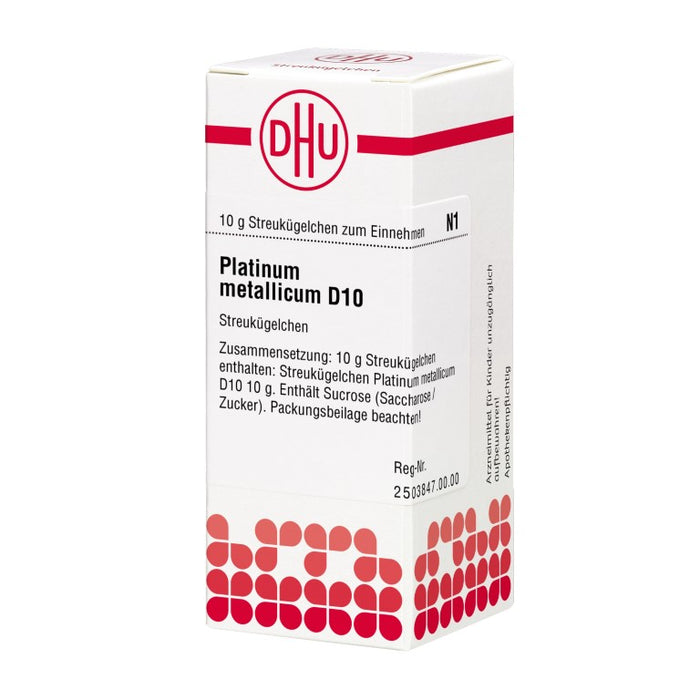 Platinum metallicum D10 DHU Globuli, 10 g Globules