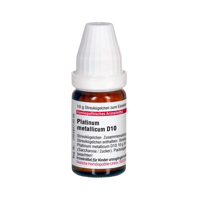 Platinum metallicum D10 DHU Globuli, 10 g Globules