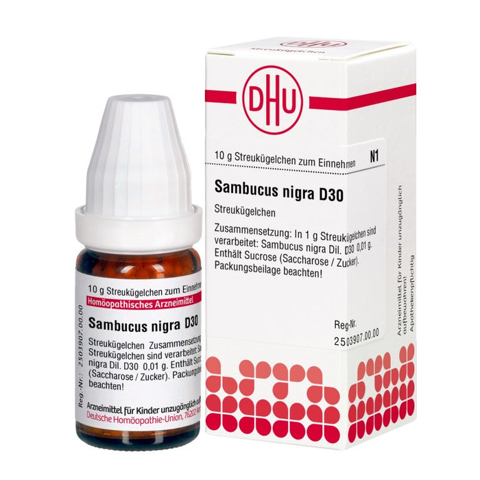 Sambucus nigra D30 DHU Globuli, 10 g Globules