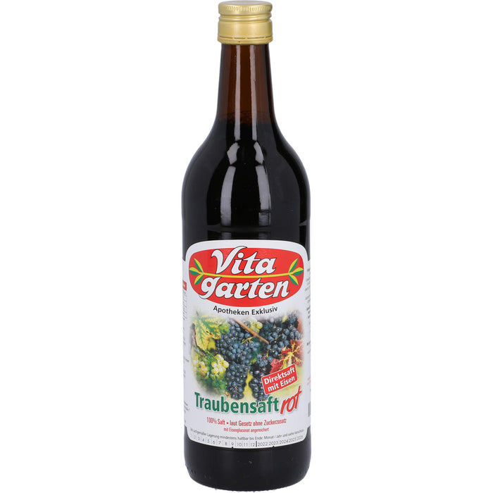 Vitagarten Roter Traubensaft + Eisenzusatz, 750 ml SAF