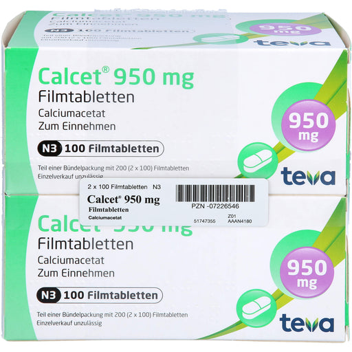 Calcet 950 mg Filmtabletten, 200 St. Tabletten