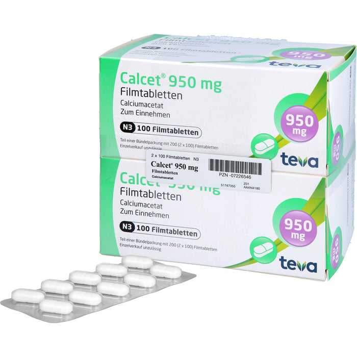Calcet 950 mg Filmtabletten, 200 pcs. Tablets