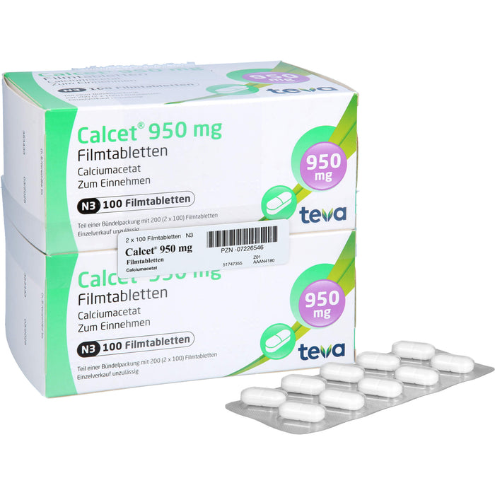 Calcet 950 mg Filmtabletten, 200 pcs. Tablets