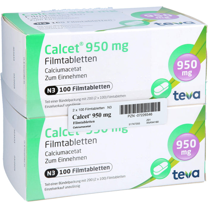 Calcet 950 mg Filmtabletten, 200 pcs. Tablets
