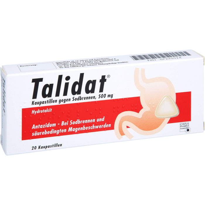 Talidat 500 mg Kaupastillen gegen Sodbrennen, 20 pc Pastilles