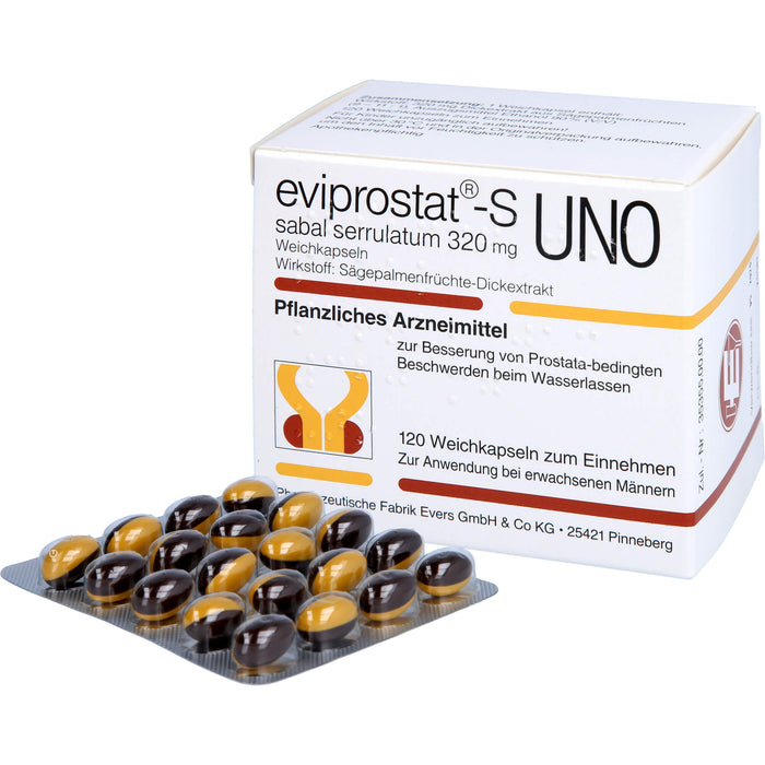 Eviprostat-S Sabal Serrulatum 320 mg Weichkapseln bei Prostata-bedingten Beschwerden, 120 pcs. Capsules