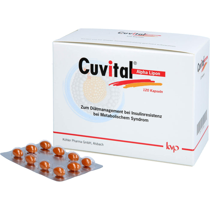 Cuvital Alpha Lipon Kapseln zur diätetischen Behandlung von Insulinresistenz bei metabolischem Syndrom, 120 pcs. Capsules