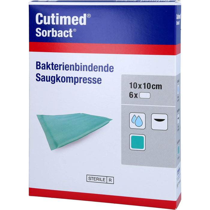 Cutimed Sorbact Saugkompressen 10x10cm, 6 St KOM
