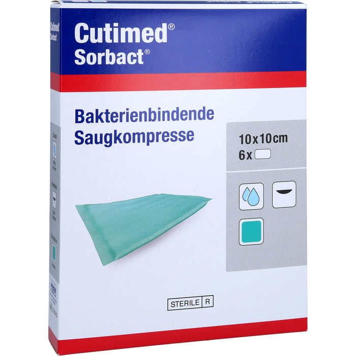 Cutimed Sorbact Saugkompressen 10x10cm, 6 St KOM