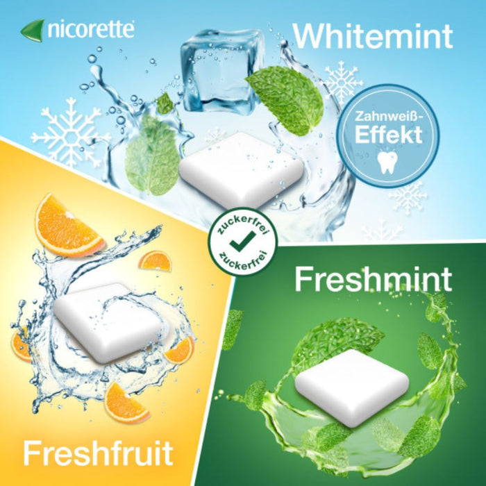 nicorette 2 mg whitemint Kaugummi für Raucher, 105 pc Gomme à mâcher