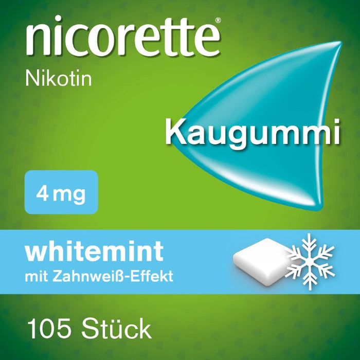 Nicorette Kaugummi 4 mg whitemint, 105 pcs. Chewing gum