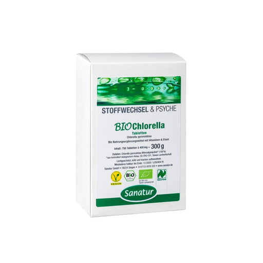 Sanatur BioChlorella Tabletten für Stoffwechsel und Psyche, 750 St. Tabletten