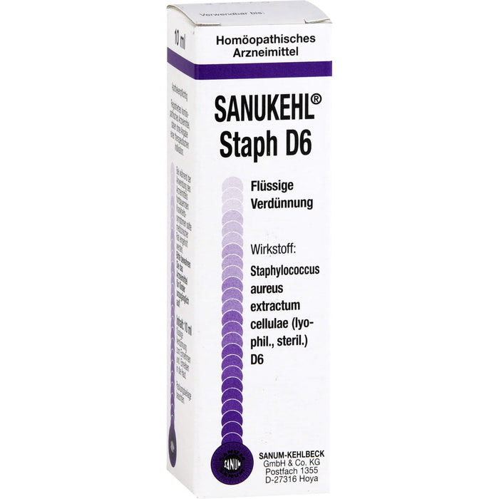 Sanukehl Staph D6 flüssige Verdünnung, 10 ml Lösung