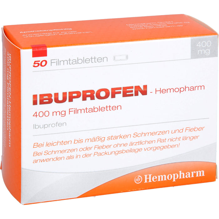Ibuprofen-Hemopharm 400 mg Filmtabletten, 50 pcs. Tablets