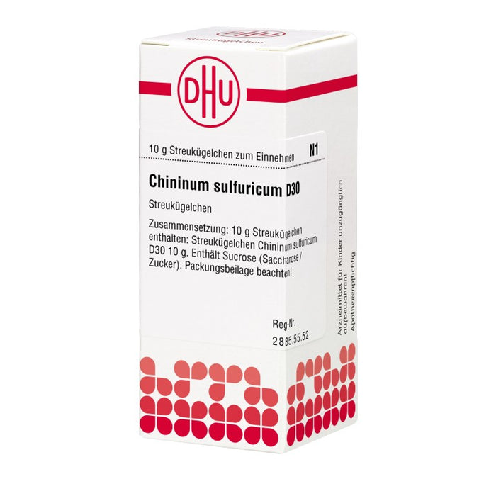 Chininum sulfuricum D30 DHU Globuli, 10 g Globules