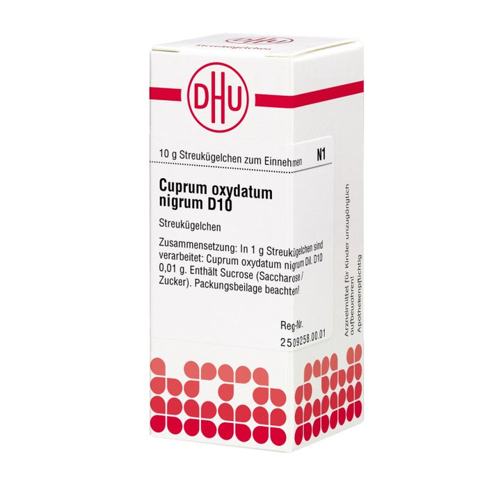 Cuprum oxydatum nigrum D10 DHU Globuli, 10 g Globules