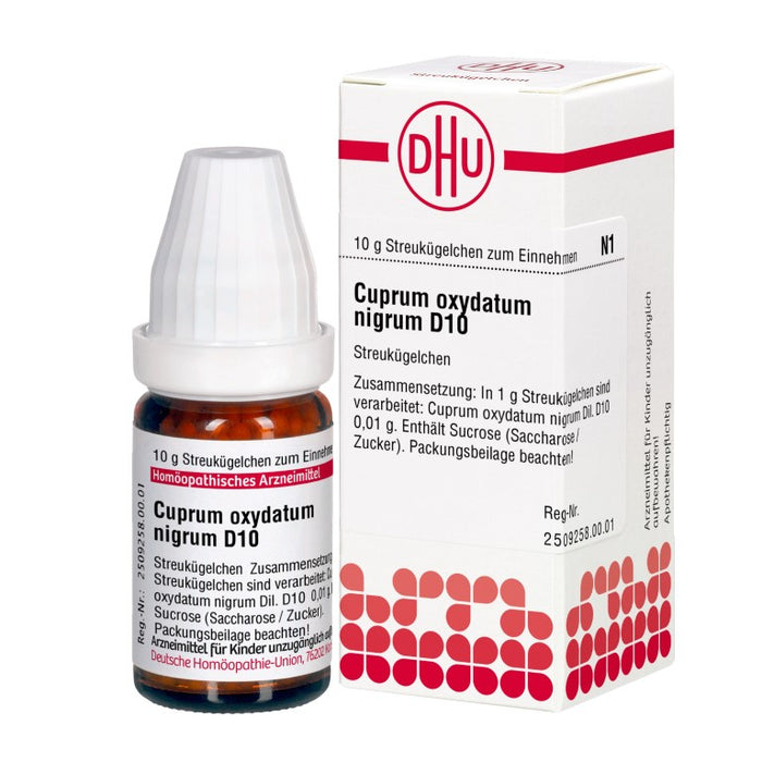 Cuprum oxydatum nigrum D10 DHU Globuli, 10 g Globules