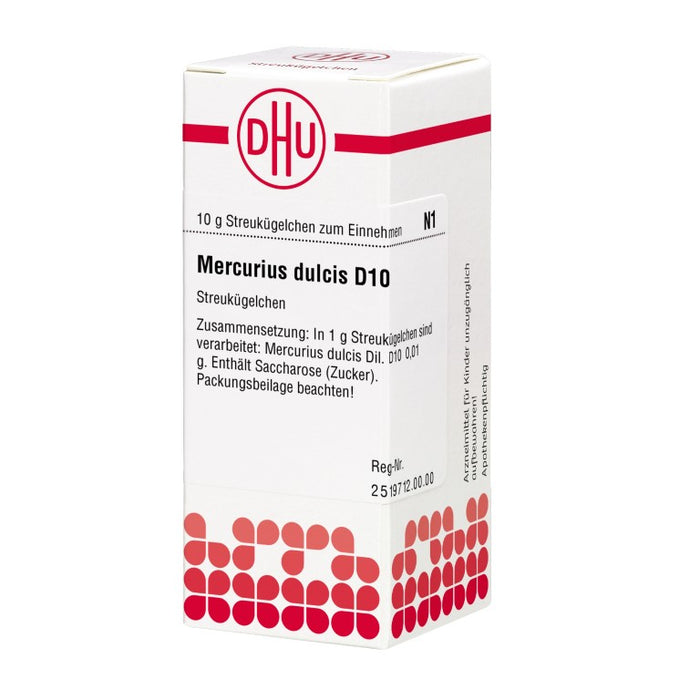 Mercurius dulcis D10 DHU Globuli, 10 g Globules