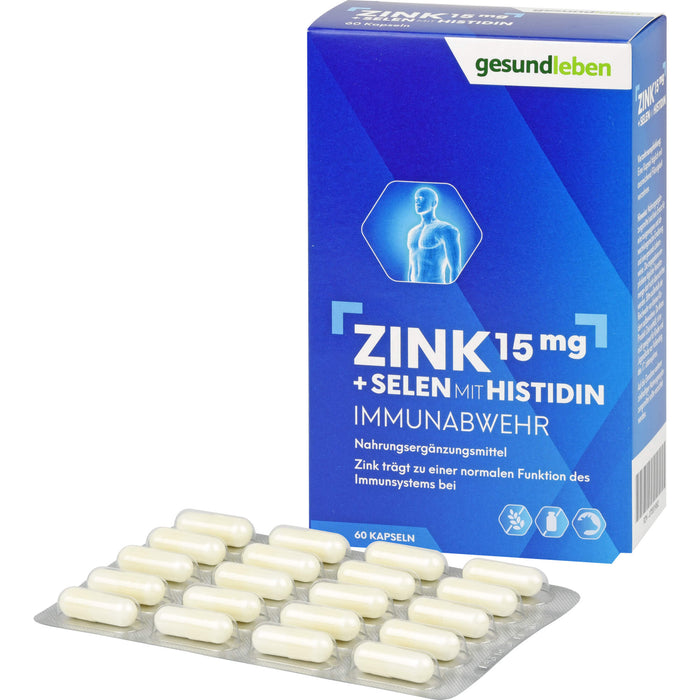 Gesund leben Zink 15 mg + Selen mit Histidin Kapseln, 60 St. Kapseln