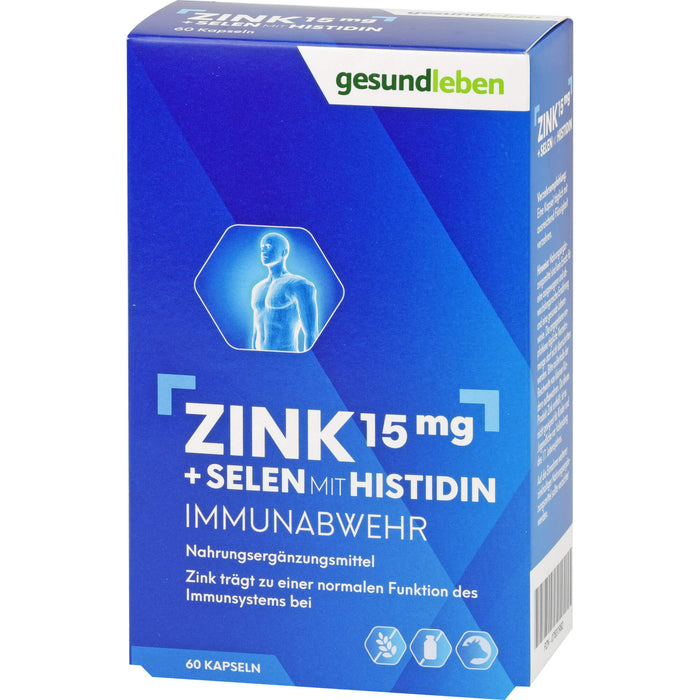 Gesund leben Zink 15 mg + Selen mit Histidin Kapseln, 60 St. Kapseln