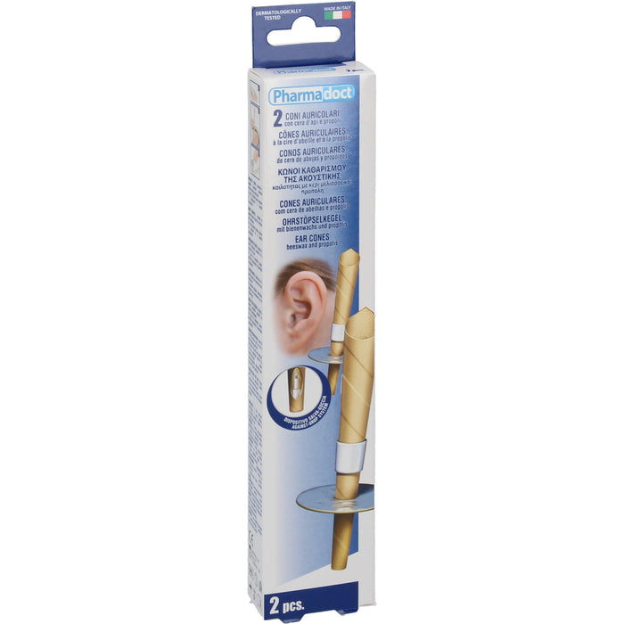Ohrenkerzen konisch mit Bienenwachs, 2 pc Bouchons d'oreilles