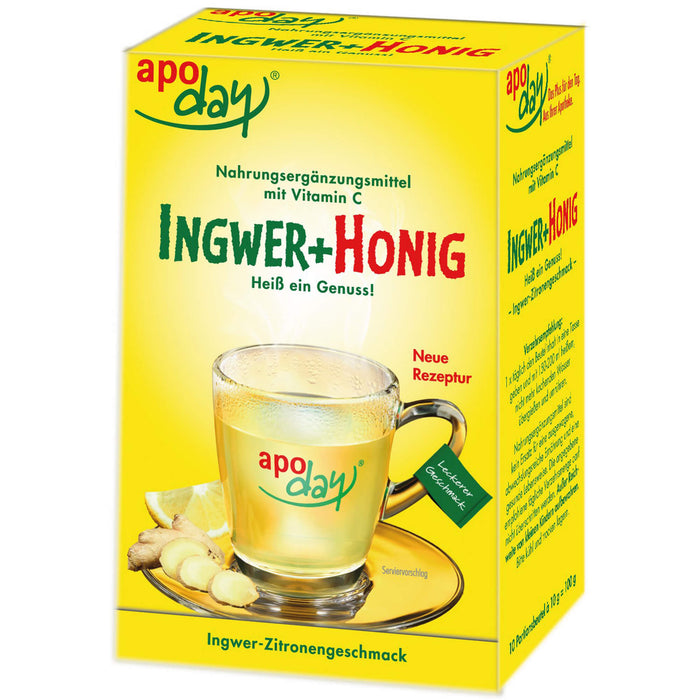 Apoday Ingwer + Honig Pulver Beutel, 10 pc Sachets