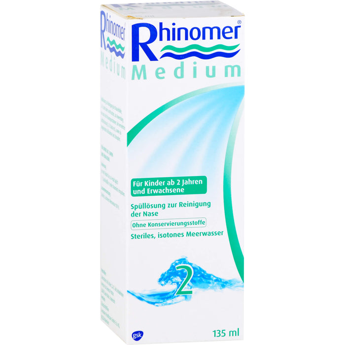Rhinomer 2 Medium Nasenspray für Erwachsene und Kinder ab 2 Jahren, 135 ml Solution