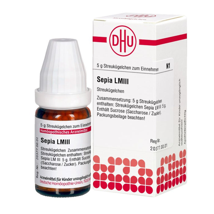 Sepia LM III DHU Globuli, 5 g Globules