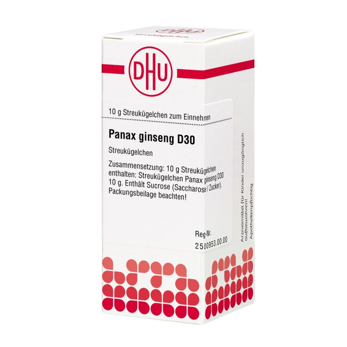 Panax ginseng D30 DHU Globuli, 10 g Globules