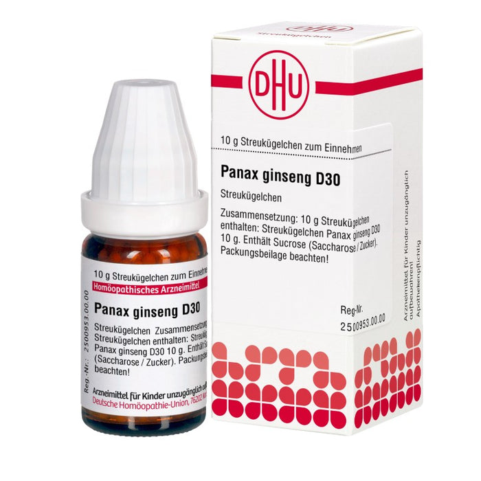 Panax ginseng D30 DHU Globuli, 10 g Globules