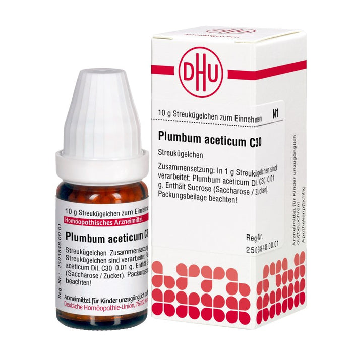 Plumbum aceticum C30 DHU Globuli, 10 g Globules
