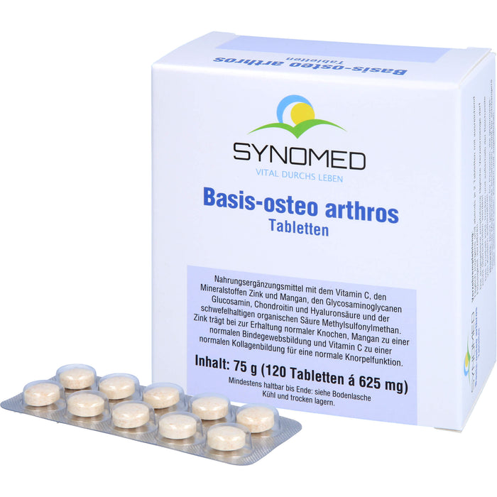 SYNOMED Basis-osteo Arthros Tabletten zur Erhaltung normaler Knochen und Knorpelfunktion, 120 pc Tablettes