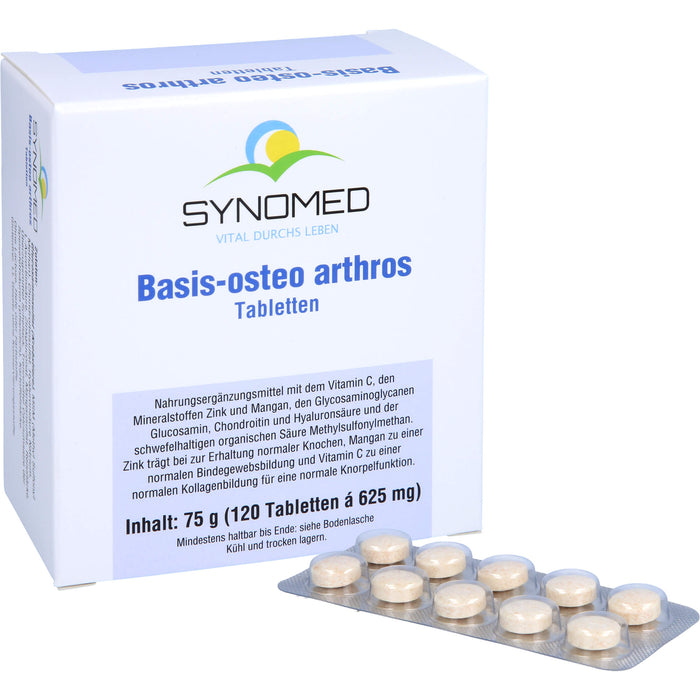 SYNOMED Basis-osteo Arthros Tabletten zur Erhaltung normaler Knochen und Knorpelfunktion, 120 pc Tablettes