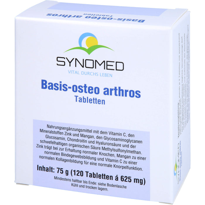 SYNOMED Basis-osteo Arthros Tabletten zur Erhaltung normaler Knochen und Knorpelfunktion, 120 pc Tablettes