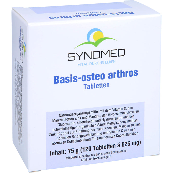 SYNOMED Basis-osteo Arthros Tabletten zur Erhaltung normaler Knochen und Knorpelfunktion, 120 pc Tablettes