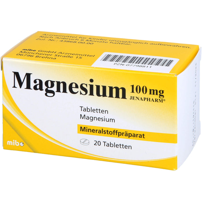 JENAPHARM Magnesium 100 mg Tabletten, 20 pcs. Tablets