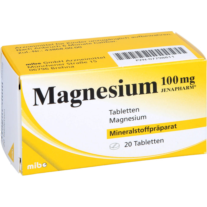 JENAPHARM Magnesium 100 mg Tabletten, 20 St. Tabletten