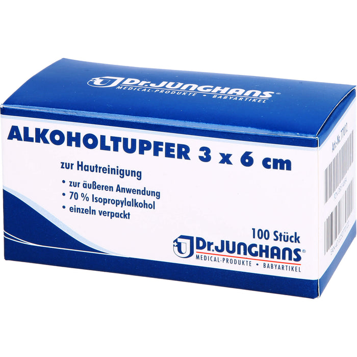 DR. JUNGHANS Alkoholtupfer 3 x 6 cm steril, 100 pcs. Swab