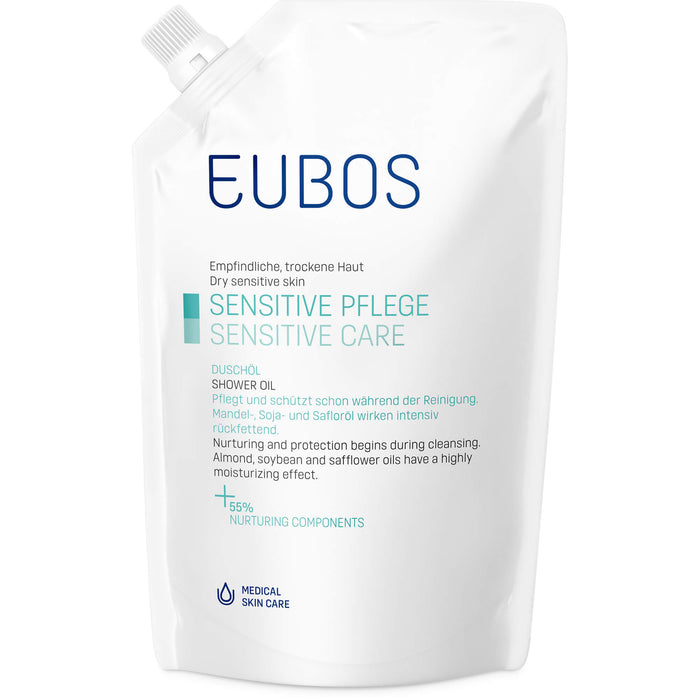 EUBOS Sensitive Duschöl für empfindliche, trockene Haut Nachfüllbeutel, 400 ml Öl
