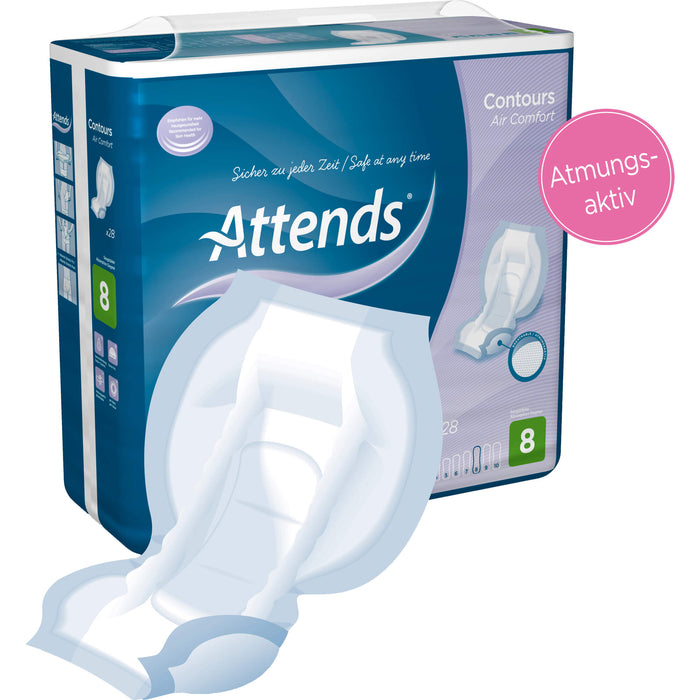 Attends Contours Air Comfort 8 Vorlagen bei starker Inkontinenz, 28 pc Modèles