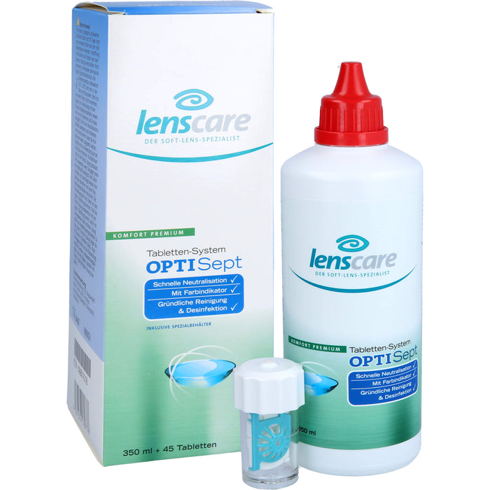 Lenscare OptiSept Tabletten System für eine gründliche und schonende Reinigung, 1 St. Kombipackung