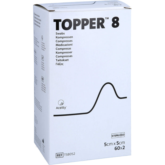 TOPPER 8 Kompressen steril 5 cm x 5 cm, 120 pc Compresses