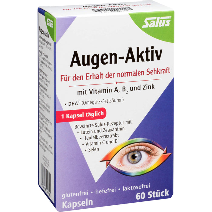 Salus Augen-Aktiv Kapseln für den Erhalt der normalen Sehkraft, 60 pc Capsules
